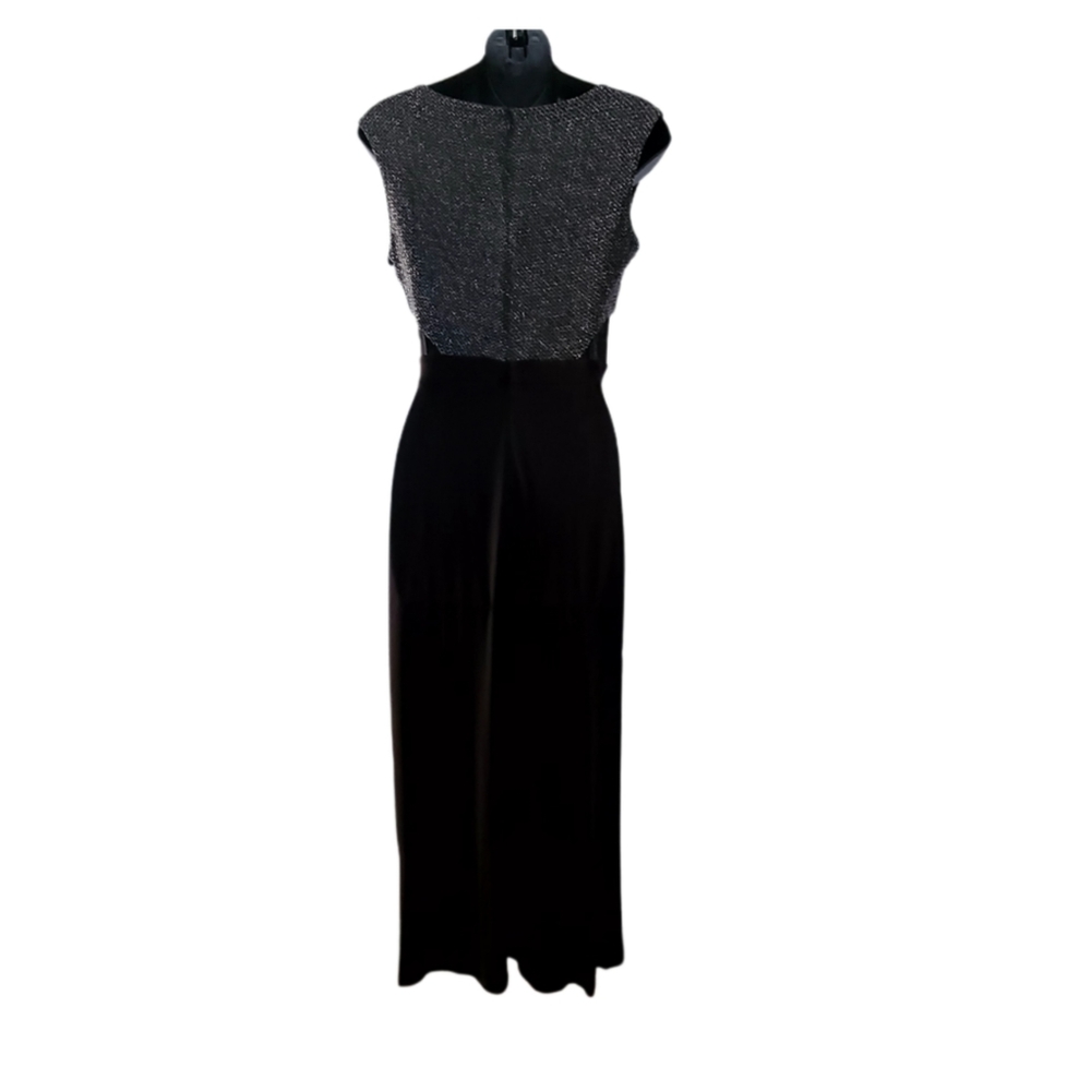 EnFocus Studio METALLIC WITH BLACK MAXI DESIGNER DRESS SIZE 4 NWT - Picture 3 of 6